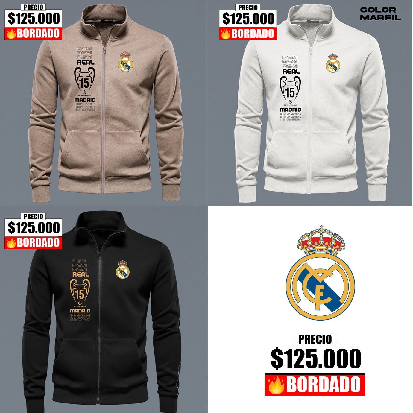 BUZO  REAL MADRID CUELLO ALTO - BOR