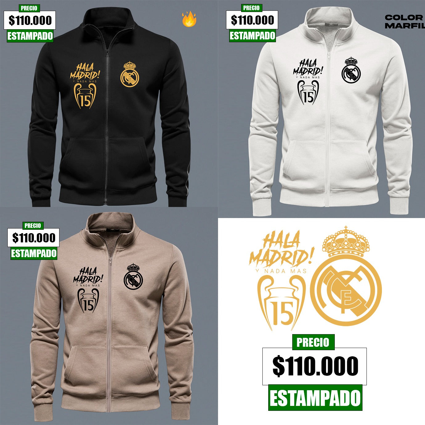BUZO  REAL MADRID CUELLO ALTO - EST